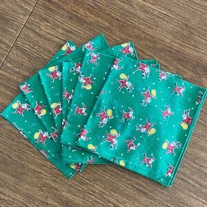 Vintage Cloth Christmas Napkins Set of 6